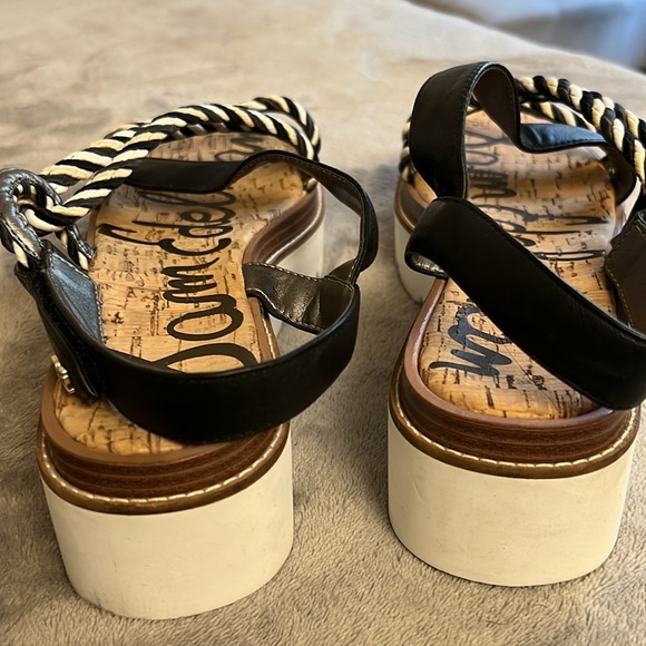 Sam Edelman Wedge platform Black & White sandals Size 10.5 - Picture 10 of 10